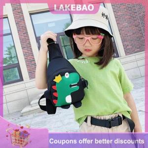 【LAKEBAO】 Thời trang phim hoạt hình khủng long Crossbody Túi chàng trai cô gái dễ thương trẻ em ngực Túi vai Sứ Giả du lịch Ba lô cho trẻ em