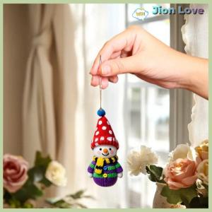 Jion Love 2D Color Christmas Snowman Pendants Wood Cartoon Xmas Tree Hanging Ornament DIY Home New Year Party Atmosphere Decoration Supply