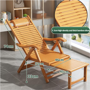 Bamboo Rocking Chair Kerusi Malas Foldable Lazy Chair Installation-free Lounge Chair Foldable Armchair 藤椅
