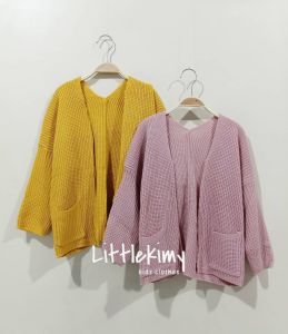 Cardigan Anak Rajut Oversize Kardigan Polos anak perempuan Deandra Bahan Rajut Halus dan Tebal
