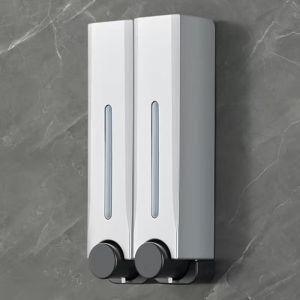 500ml*2 Double Pump Soap Liquid Dispenser Wall Mounted Bathroom Shower Gel Shampoo Dispenser