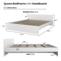 KENZZO : SNOW SERIES  เตียง เตียงควีนไซส์ เตียง 5ฟุต เตียงไม้ เตียงพร้อมหัวเตียง (QUEEN SIZE WOODEN BED FRAME WITH HEADBOARD 5FT.). 