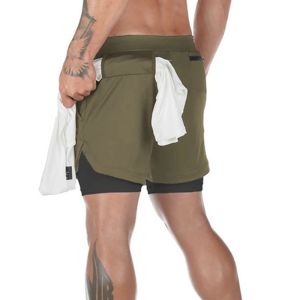 🔥🇲🇾 KOOWOO 🇲🇾🔥Men Double Layer Running Shorts Quick Dry Gym Sports Pants Seluar Pendek Dua Layer