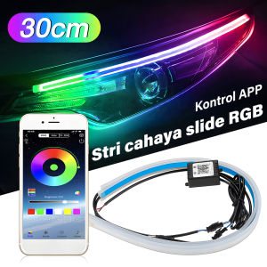 Lampu LED DRL Alis Flexibel 60cm DAYTIME RUNNING LIGHT DRL STRIP RGB Matrix Mobil Motor 30cm/60cm Selang Sein Running 1 SET 2 PCS