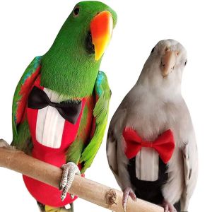 ER52858 With Bow Tie Cute Party Prop Macaw Tuxedo Parrots Uniform Birds Flight Suit Bird Nappy Pet Diapers