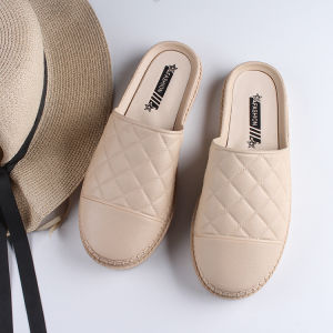 Free Shipping New Summer Collection: Solid-Color WomenS Slippers Fashionable Flat Sandals Casual Outdoor Wear And WomenS Half-Slipper Shoes With A Closed-Toe Design