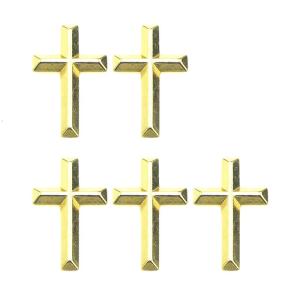 5pcs Handcrafted Crucifix Brooch Pin Gold/Silver Tone Accessory for Weddings Parties and Religious Gatherings