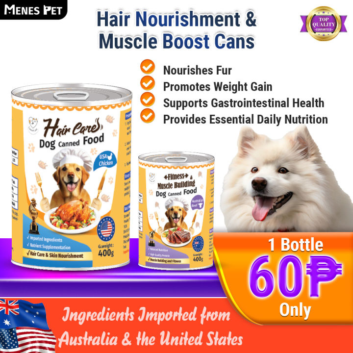 Cassiel Pet 400g Wet Food Can Pure Natural Organic Canned Dog Food For Hair Care And Fitness Muscle