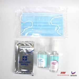 Safety Kit in Waterproof Zip-lock Pouch (4in1) - Sanitizers/Mask/Wipes