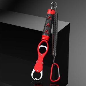 GOXBERK Long Handle Fishing Lip Grip Aluminum Alloy EVA Fish Controller Portable Load-bearing 18KG Fishing Beak Grip Recover Line