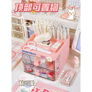 Hộp bút để bàn nhiều ngăn tặng kèm sticker siêu dễ thương kệ văn phòng phẩm