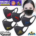 Masker Kain Desain Sporty - Masker Kesehatan Hitam Anti Polusi Pelindung Virus - ISI 1 PCS DESAIN EXCLUSIVE / BISA COD. 