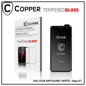 OPPO A7 - COPPER Tempered Glass Full Glue Anti Glare - Matte