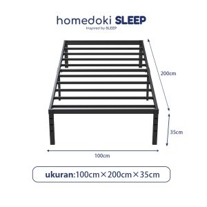 Homedoki Basicbed / Dipan Tempat Tidur / Yelena Ranjang Tidur / Divan Dipan Tempat Tidur / Kai Ranjang Besi Industrial Bed In a Box