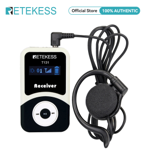 Retekess T130 Professional Wireless Handheld Microphone Transmitter Walking Tour Headsets and T131 Receivers used in such as Church Conference Speech Small Stage Performance