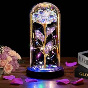 Valentines Day Eternal Rose LED Artificial RoseCrystal glass dome giftValentines Day gifts