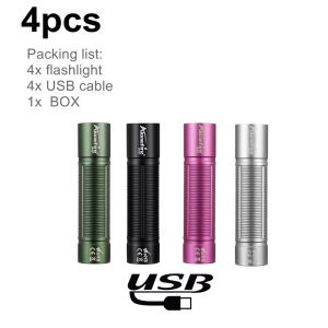 Alonefire sv127 LED mini xách tay đèn pin du lịch đèn có thể sạc qua USB Con Torch ánh sáng trắng