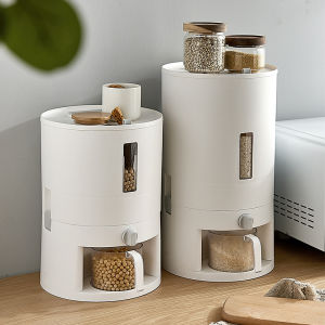 Kitchen Rice Bucket Insect-Proof Moisture-Proof Sealed Rice Storagebox Bucket Cat Dog Food Household Storage Cereal Dispenser