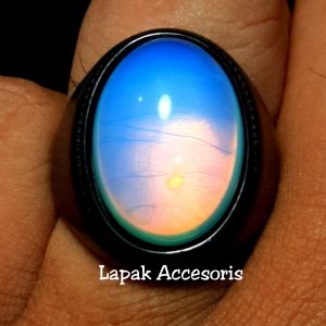 Cincin Batu Akik Natural Barjad Api Menyala Super Mewah Top Quality