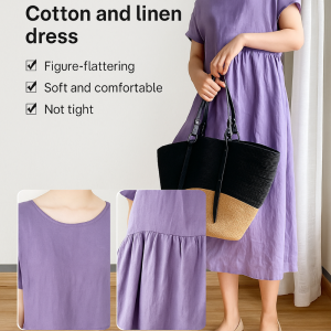 Japanese Style Cotton Linen Dress  Artsy Pleated Midi Skirt Summer New Arrival Plus Size Loose Fit Skirt