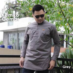 Kurta Kantor Oemar Nazeer/Kurta Bahan Katun Stretch Atasan Muslim /Kemeja Pria/Pakaian Pria