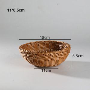 GUNG Handwoven Rattan Wicker Woven Serving Baskets Household Hardness Rattan Basket High Quality 10 Styles Bread Fruit Vegetables Basket Restaurant Serving Tabletop Display