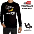 VANDO Kaos Lengan Panjang Kaos Makanan Pisang Coklat Baju Distro Tangan Panjang T-shirt Longsleeve Atasan Pria Bahan Cotton Combed 30s. 