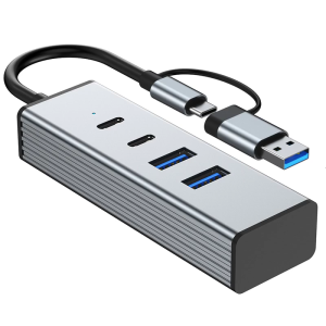 USB 3.2X2 Adaper Hub 10Gbps 4พอร์ตสำหรับอุปกรณ์ Type C ความเข้ากันได้อย่างกว้างเดสก์ท็อปแล็ปท็อป USB แท่นวาง