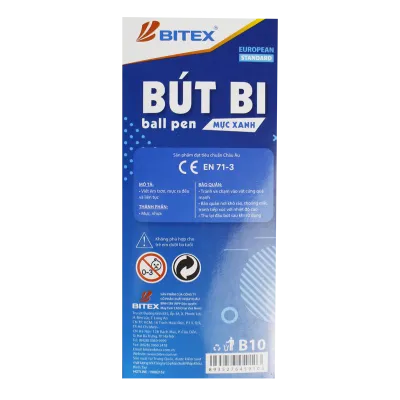 Bút bi Bitex mực xanh / đen B10 ngòi 0.7mm (1 cây)