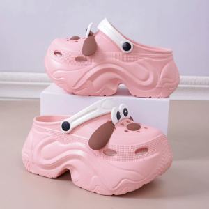 [Free Shipping] Fleece-Lined 10CM High-Heeled Clogs For Women Suitable For Outdoor Wear In Winter With Thick Soles For Added Height And Warmth Detachable Plush Cotton Slippers For The Winter