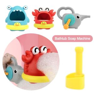 JAYQQ Manual Baby Bath Toys Sharks And Crab Shape ABS Blowing Bubble Toy Cartoon Foam Maker