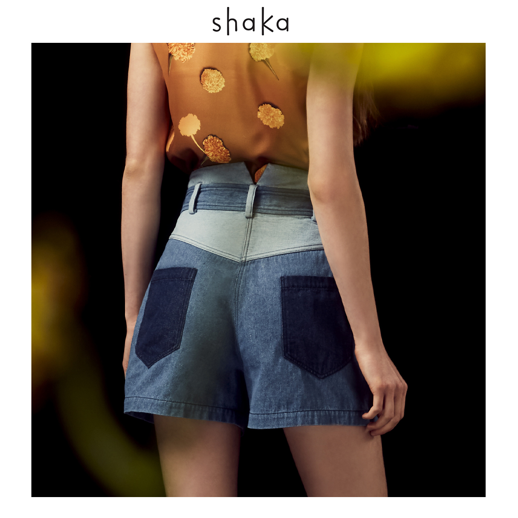 กางเกงยีนส์ขาสั้น Shaka SS22 Patch Shorts กางเกงเดนิม ขาสั้น PN-S220211