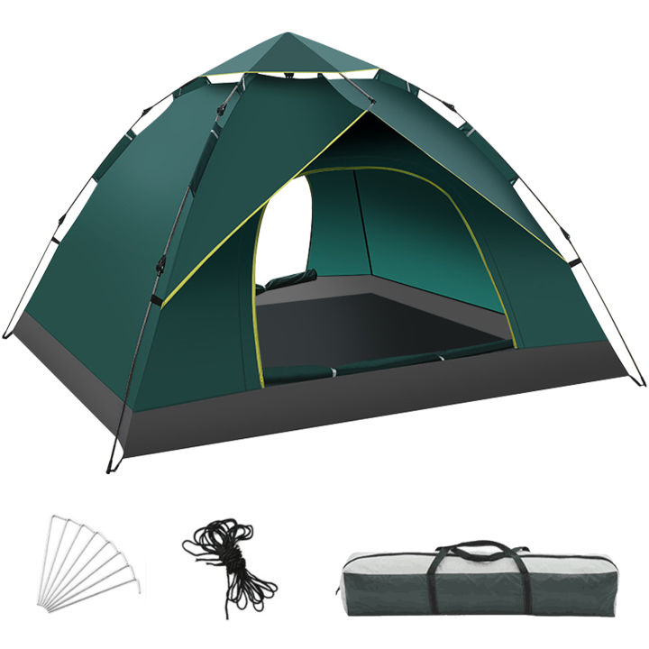 Camping Tent 3/4 Person Tents for Family Camp Tent Green
