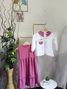 baju setelan anak perempuan inner dan cardy /inara set kids / setelan anak viral crinkle airflow