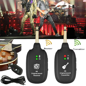 KEEP MOTION Jek Jack gitar anti noice Wireless listrik akustik UHF Gitar Transmitter Receiver A8