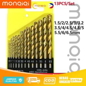 13 Buah Mata Bor Besi Baja 1 Set | PROMO Mata Bor Besi Set 1.5mm-6.5mm 13 Pcs Seperti High Quality | Mata Bor Power Drill Steel Titanium Hex Shank | Mata Bor HSS Set Komplit Kayu Plastik dll