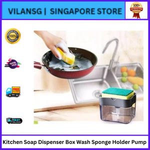 Kitchen Soap Dispenser Box Wash Sponge Holder Pump | Kitchen Soap Dispenser Sponge Wash Box
