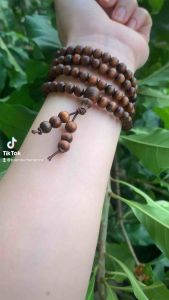 Vòng tay/Chuỗi tràng 108 hạt gỗ Bách Xanh- Đắc Tài Lộc- Đặng Bình An- Tuấn Đức Hahanco