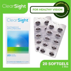 ClearSight Lutein Eye Supplement For Clear Sight Eyesight - 1 Box (20 Softgels)