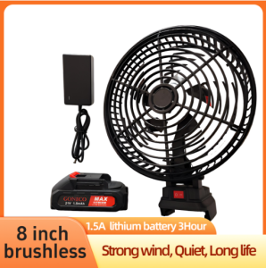 8 Inch Cordless Fan Portable Fan High Power Outdoor Fan Adjustable Lithium 15000mah