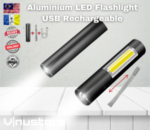 Outdoor LED Torch Light Aluminium Waterproof USB Rechargeable DustProof 3 Mode Mini Handheld Adjustable Focus Long Range