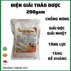 "Hoàn tiền đến 10%" ĐIỆN GIẢI thảo dược gói 200 gam chống nóng bù nước điện giải cho chó mèo lợn gà vịt trâu bò dê. Thú y Trường Thịnh
