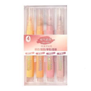 4pcs lấp lánh bút Bút Đánh Dấu 4mm dòng rộng đầu chéo cho vẽ phác thảo scrapbooking sổ tay nhật kí