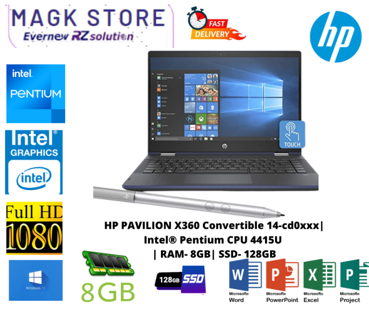 HP PAVILION X360 Convertible 14-cd0xxx| Intel® Pentium CPU 4415U