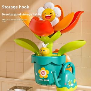 Water blossom bath toy | Childrens shower sprinkler flower pot Safe and environmentally friendly material Parent-child interaction is essential