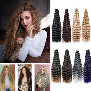 MADEWITH Heat Resistant Synthetic Fiber Wigs Easy to braid Super light Chemical Fibre Hair Bundle Soft 30inch Crochet Hair Women