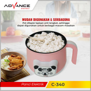 Advance C-340 Panci Listrik Multifungsi 1.5L Panci Kukusan Steamer Jumbo Panci Eletrik