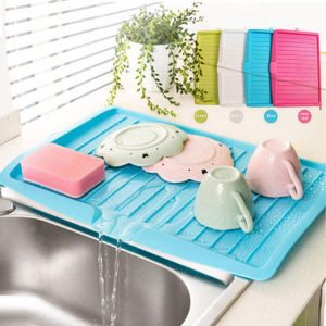 Kitchen Sink Drain Rack Plastic Dish Drainer Tray Bowl Cup Drainer Dishes Cutlery Filter Plate Drain Board Tea Tray Kitchen Tool