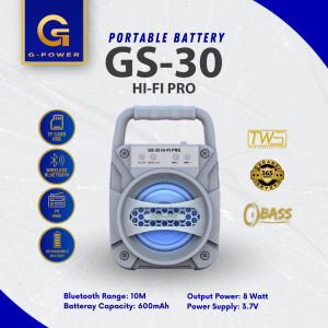 G-POWER Speaker bluetooth portable 3" GS-30 HIFI PRO Original
