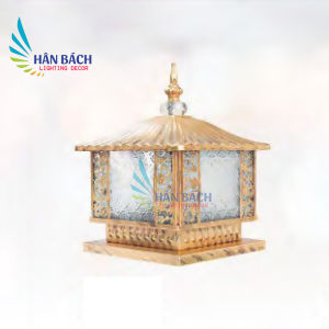 [TẶNG KÈM BÓNG] Đèn trụ cổng mái chùa HÂN BÁCH Đèn cột cổng chống nước trang trí ngoại thất